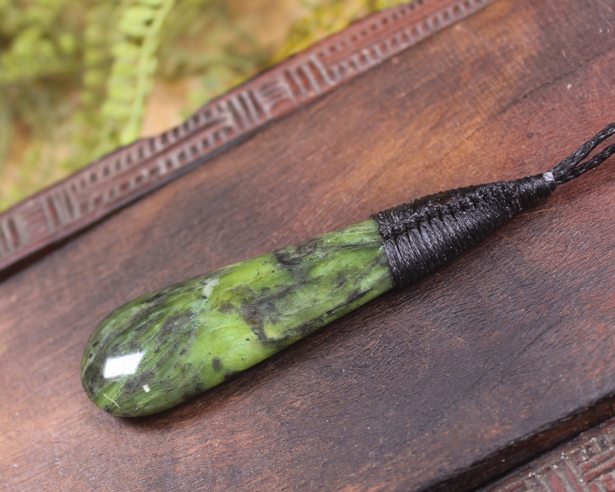 Roimata Teardrop carved from Douglas Creek Pounamu - NZ Greenstone