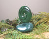 Koru sculpture carved from Hapopo Pounamu - NZ Greenstone
