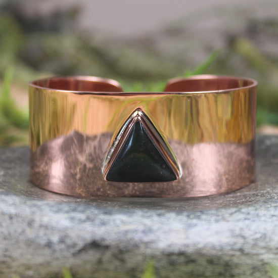 Copper and Pounamu cuff bangle