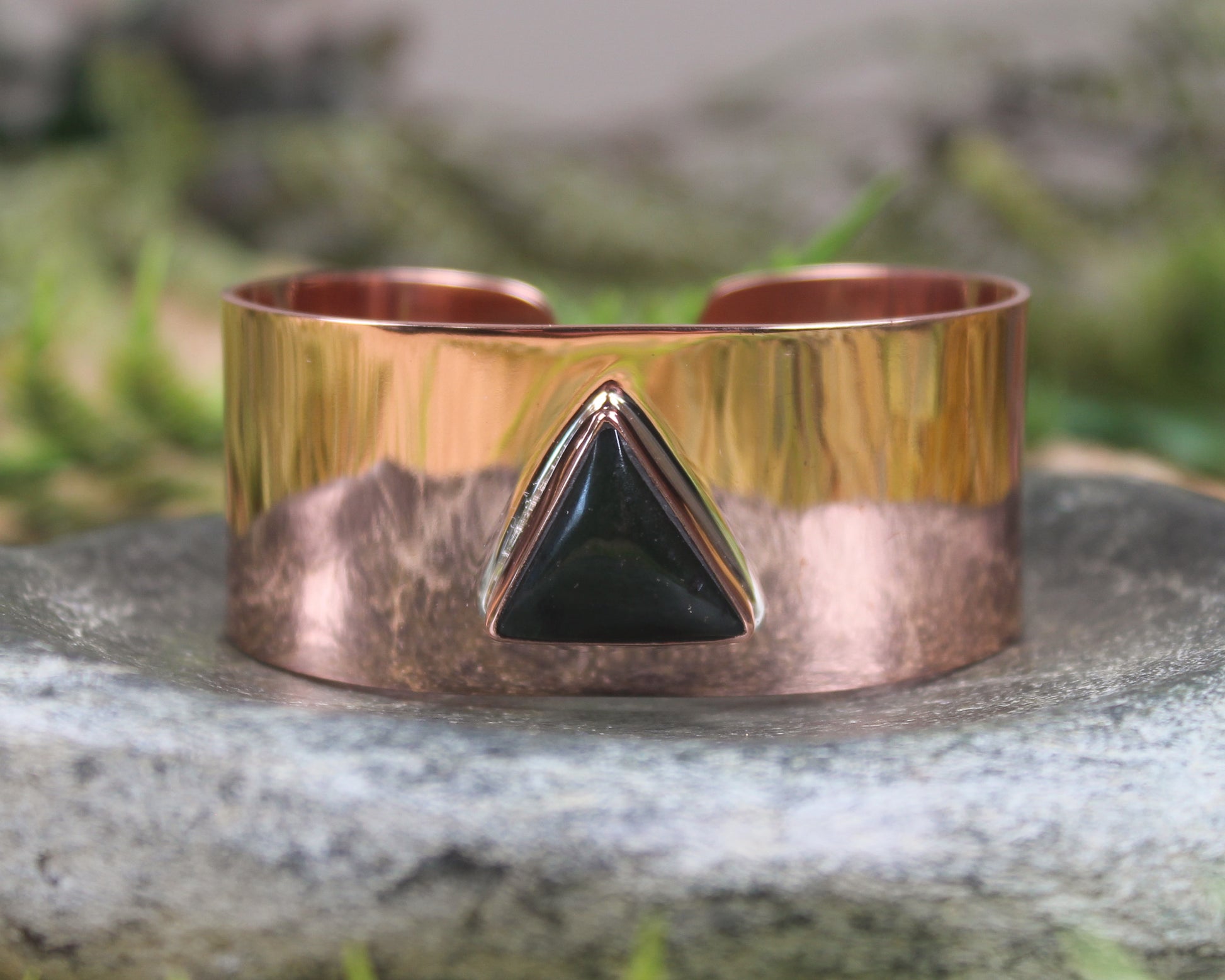 Copper and Pounamu cuff bangle