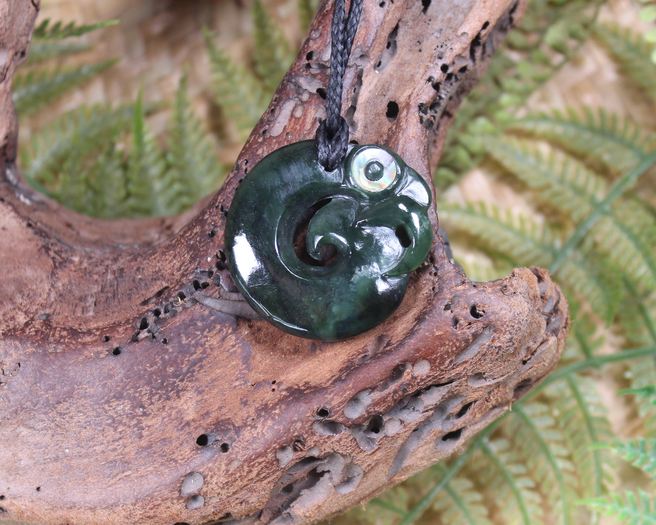 Koropepe carved from Rimu Pounamu - NZ Greenstone