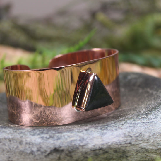 Copper and Pounamu cuff bangle