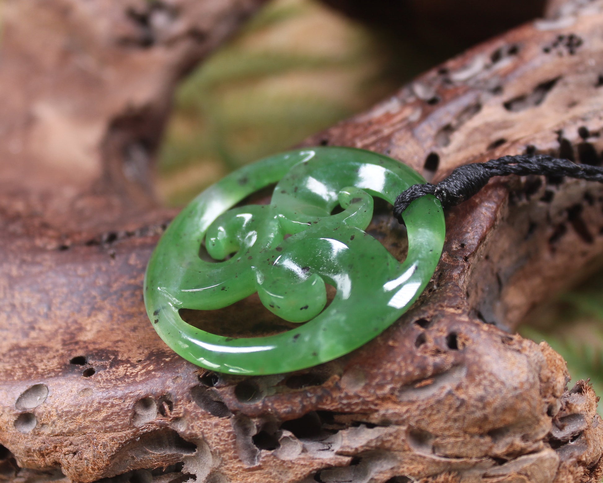 Koru carved from Hapopo Pounamu - NZ Greenstone