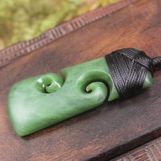 Toki or Adze with Koru carved from Hapopo Pounamu - NZ Greenstone