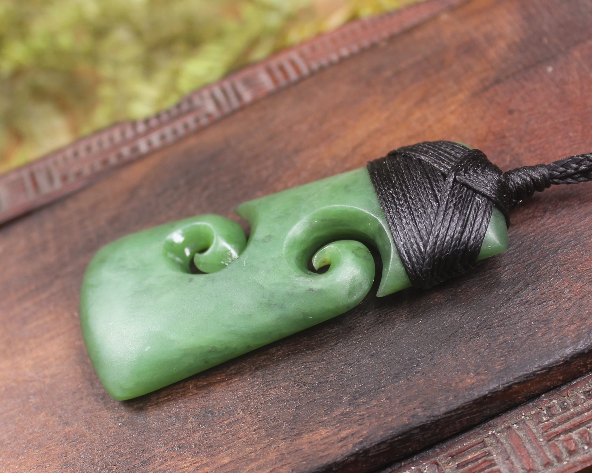 Toki or Adze with Koru carved from Hapopo Pounamu - NZ Greenstone