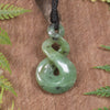 Twist or Pikorua carved from Hapopo Pounamu - NZ Greenstone