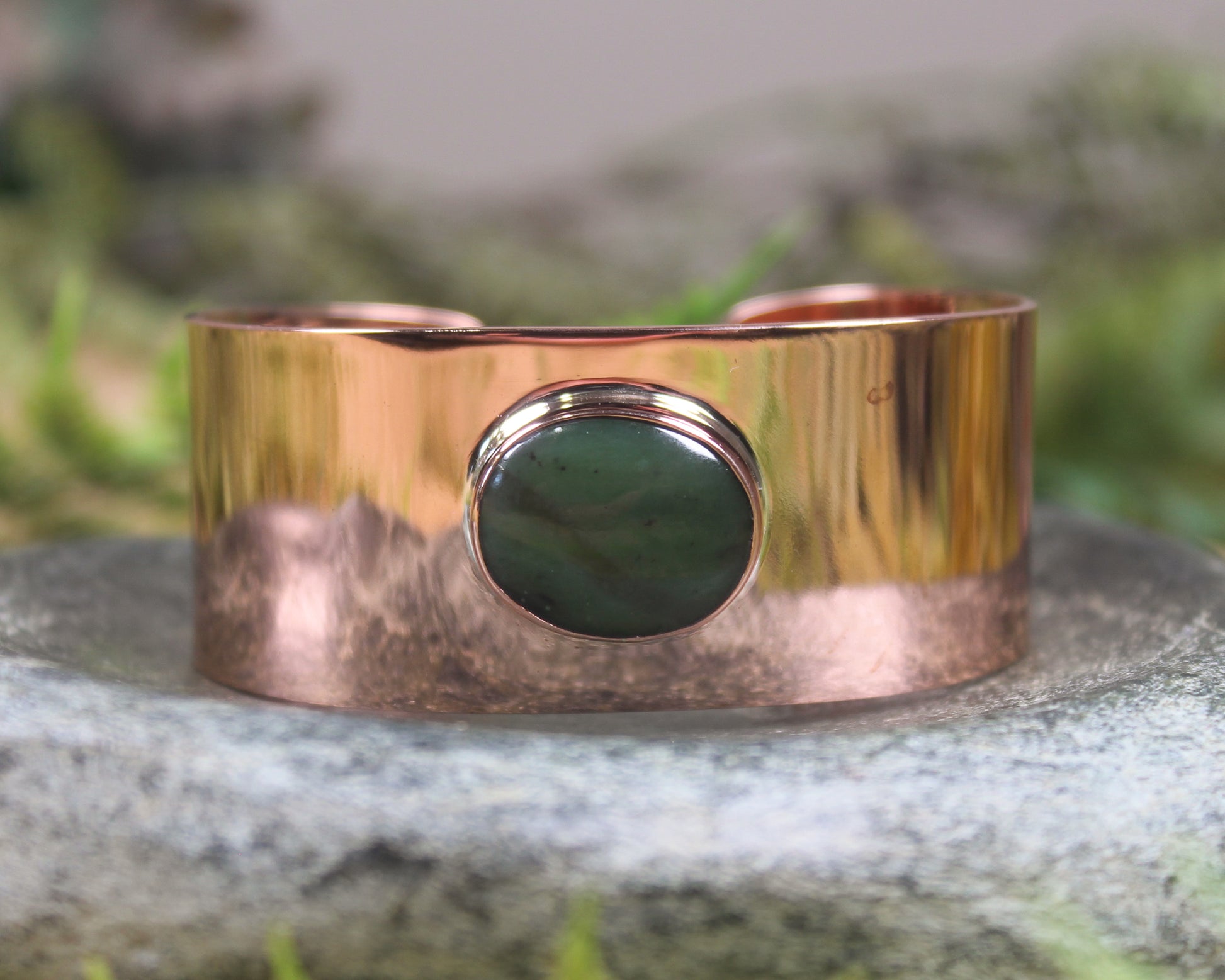 Copper and Pounamu cuff bangle
