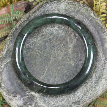Bangle carved from Rimu Pounamu - NZ Greenstone