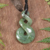 Twist or Pikorua carved from Hapopo Pounamu - NZ Greenstone