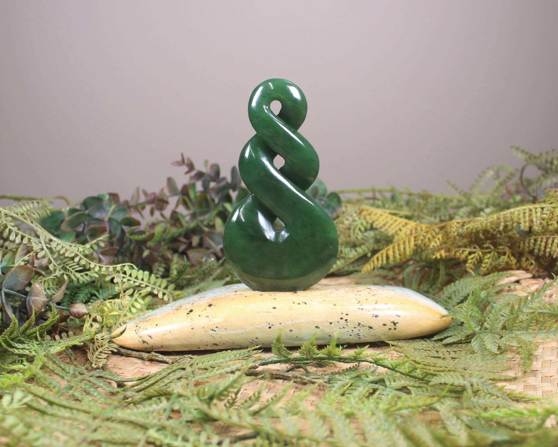 Twist Sculpture carved from Hapopo Pounamu - NZ Greenstone