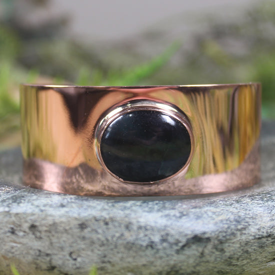 Copper and Pounamu cuff bangle