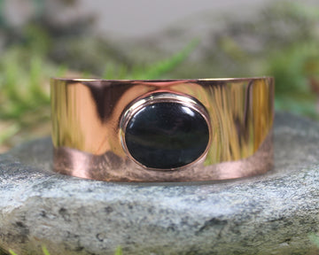 Copper and Pounamu cuff bangle