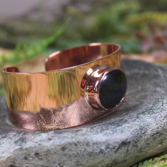 Copper and Pounamu cuff bangle