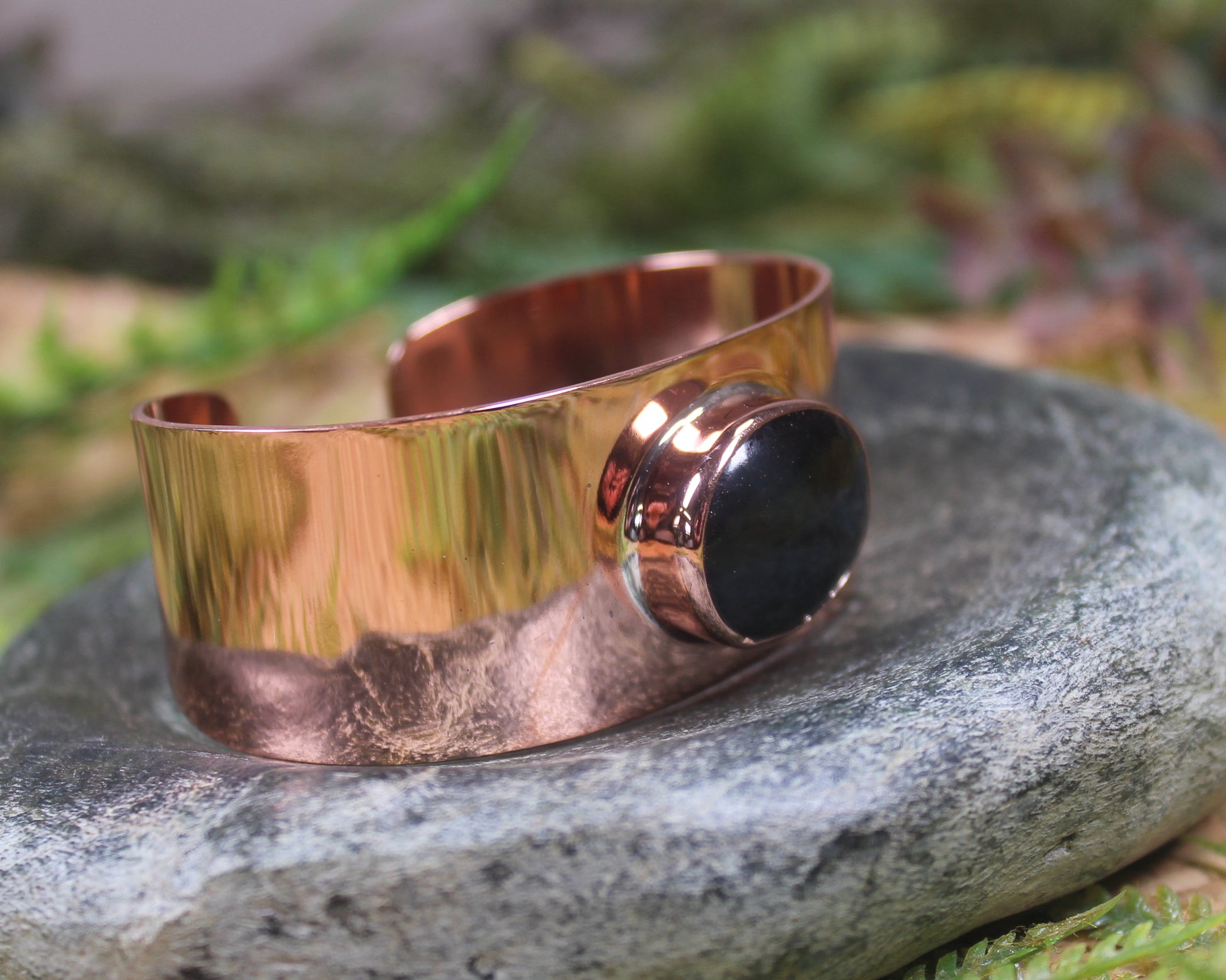 Copper and Pounamu cuff bangle