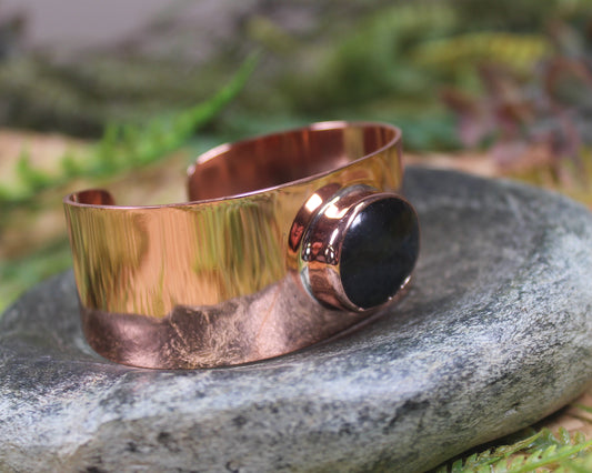 Copper and Pounamu cuff bangle