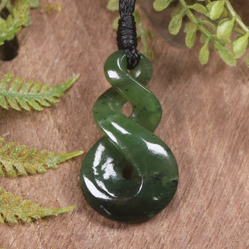 Twist carved from Kawakawa Pounamu - NZ Greenstone