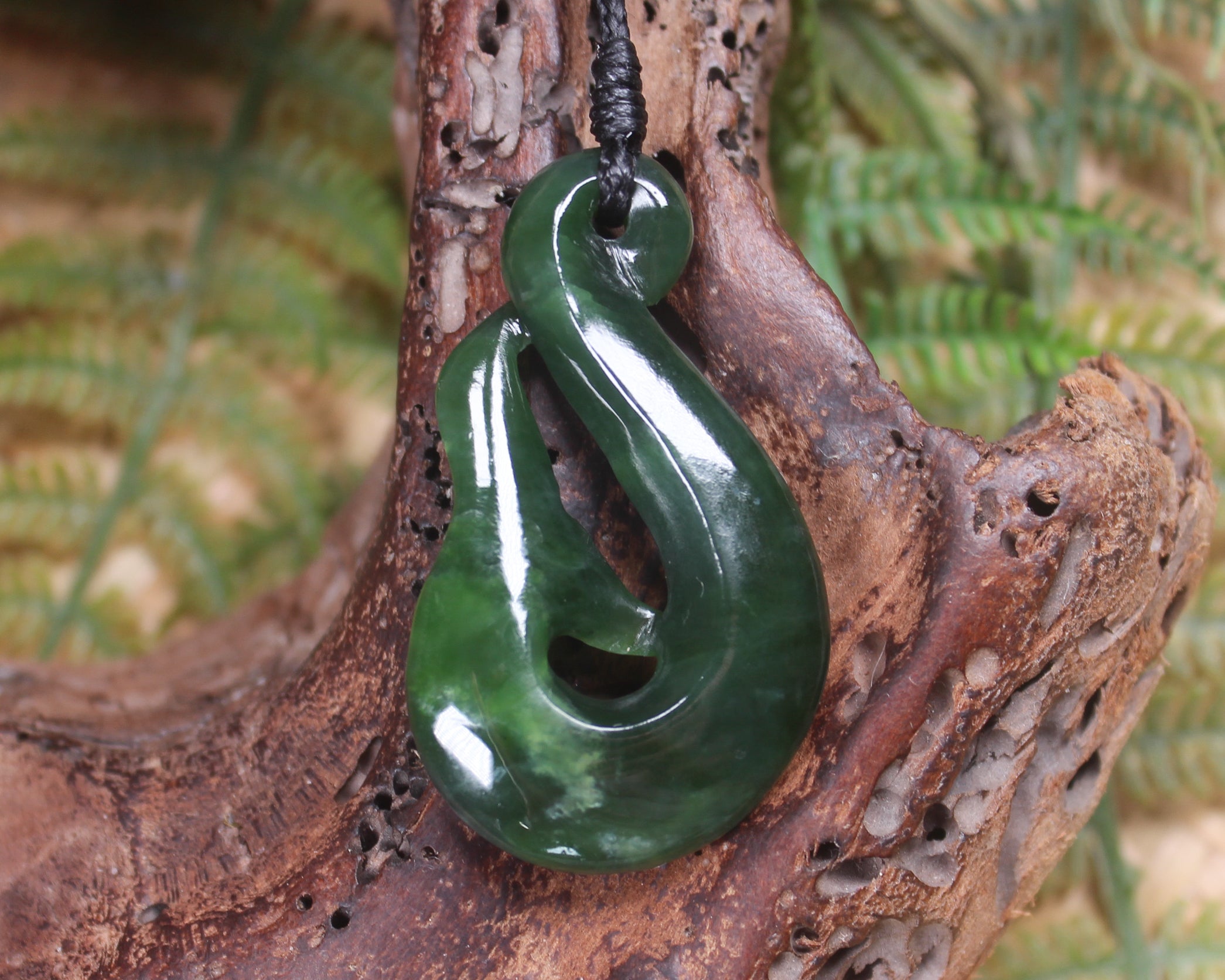 Whale Tail carved from Kawakawa Pounamu - NZ Greenstone