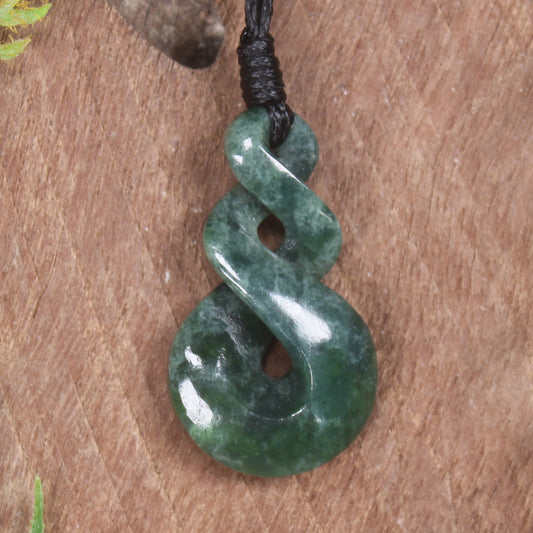 Twist carved from Kawakawa Pounamu - NZ Greenstone