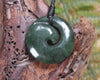Koru pendant carved from Kawakawa Pounamu - NZ Greenstone