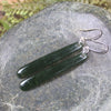 Roimata or Teardrop earrings carved from Kawakawa Pounamu - NZ Greenstone