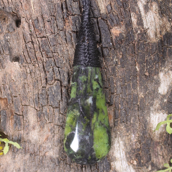 Roimata Teardrop carved from Douglas Creek Pounamu - NZ Greenstone