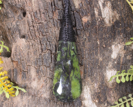 Roimata Teardrop carved from Douglas Creek Pounamu - NZ Greenstone
