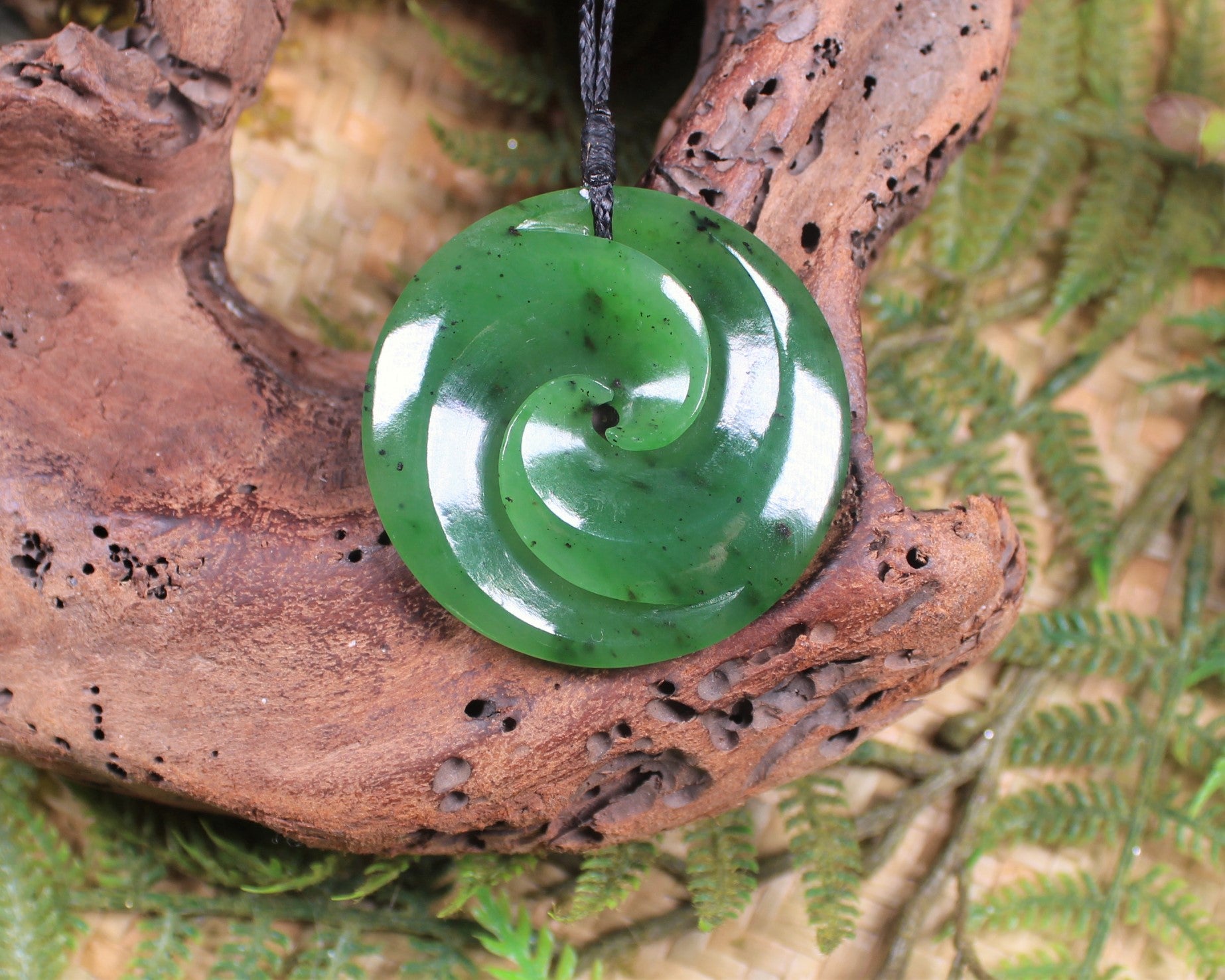 Koru carved from Hapopo Pounamu - NZ Greenstone