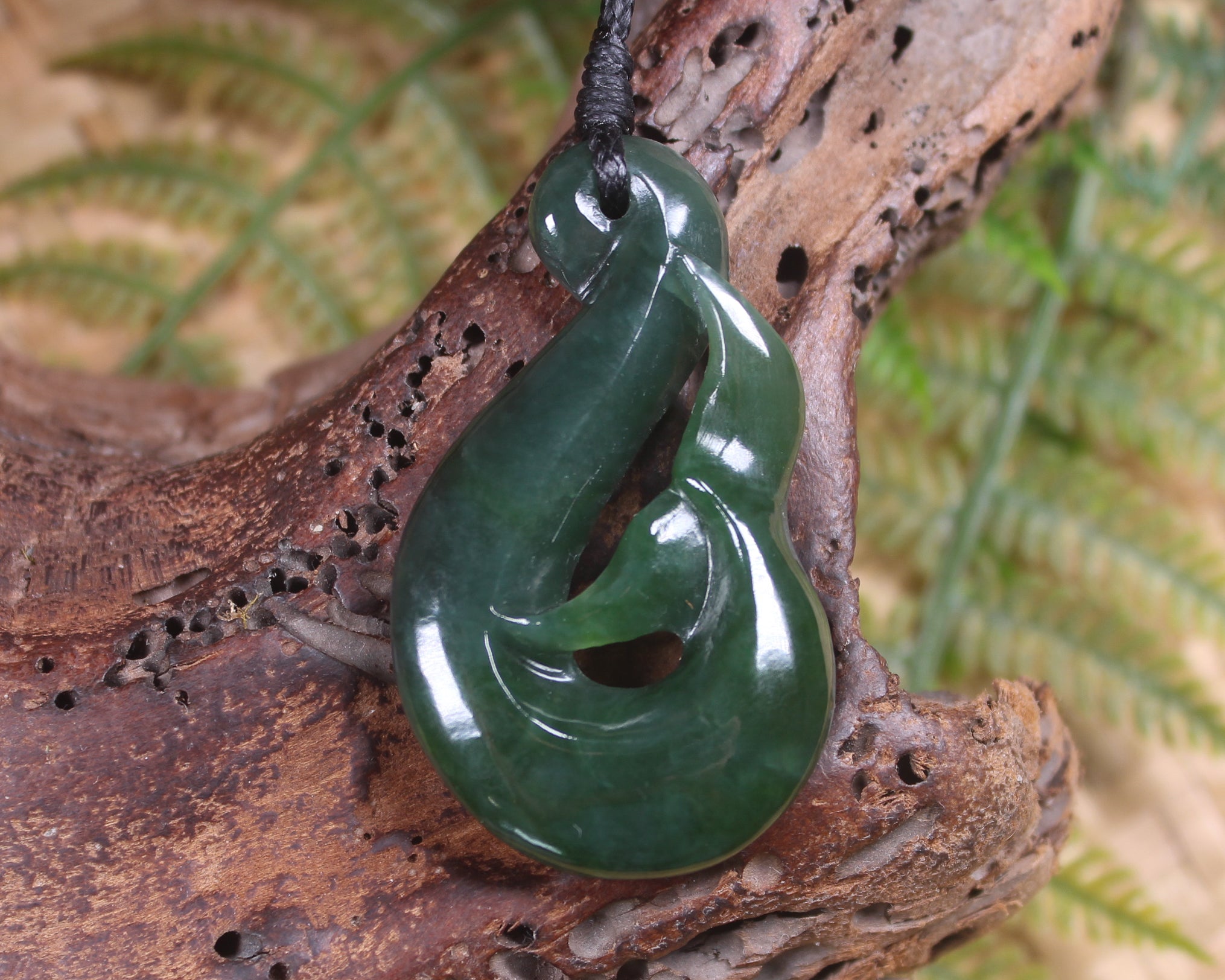 Whale Tail carved from Kawakawa Pounamu - NZ Greenstone