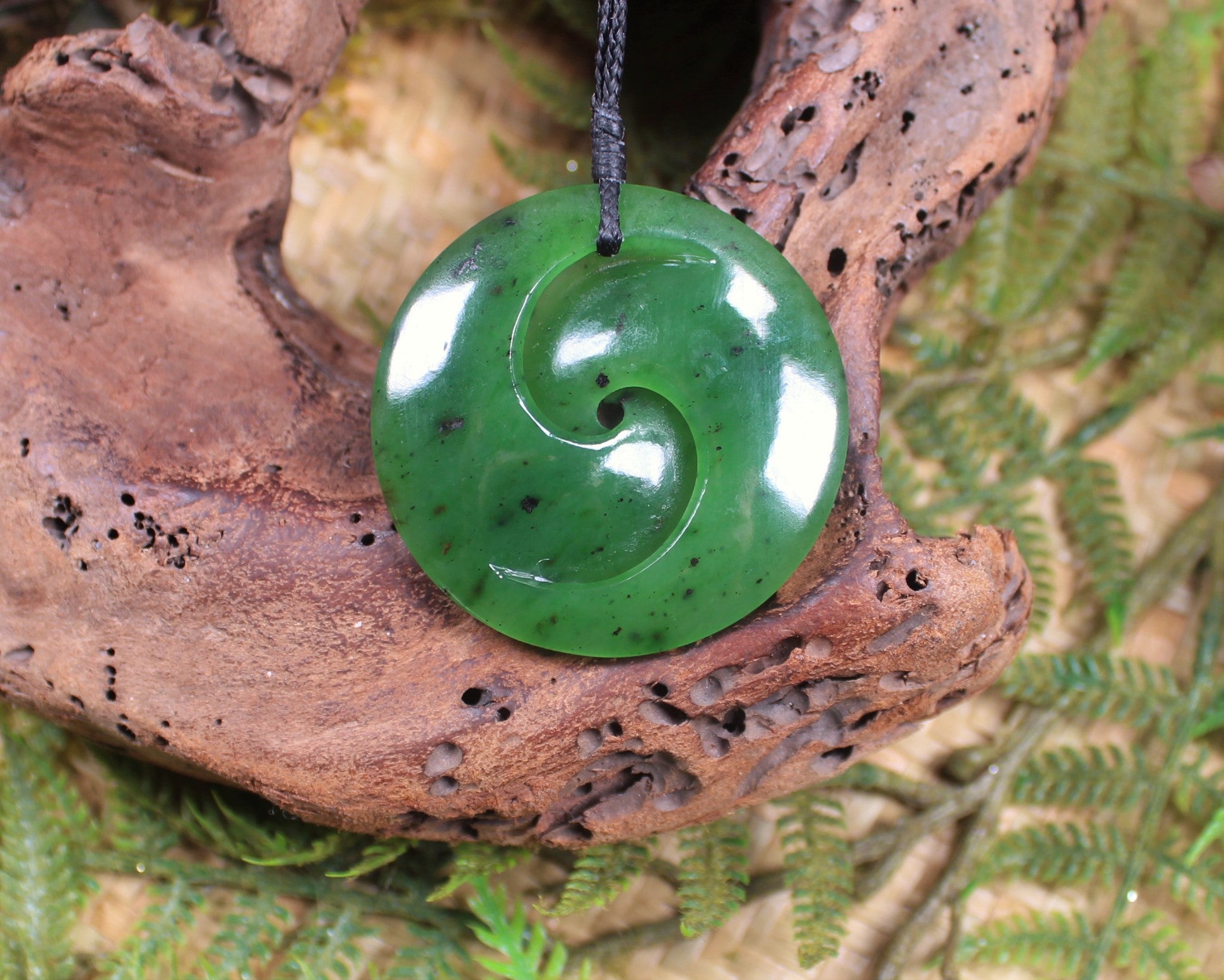 Koru carved from Hapopo Pounamu - NZ Greenstone