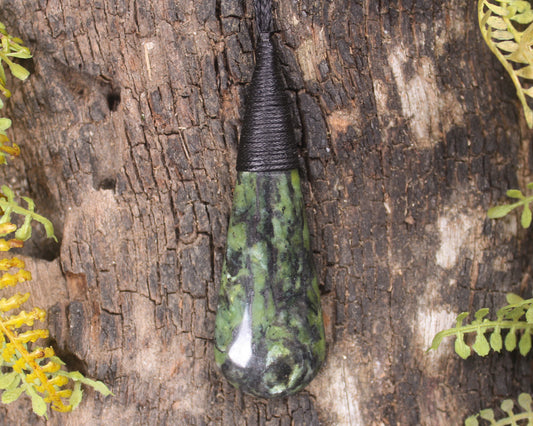 Roimata Teardrop carved from Douglas Creek Pounamu - NZ Greenstone