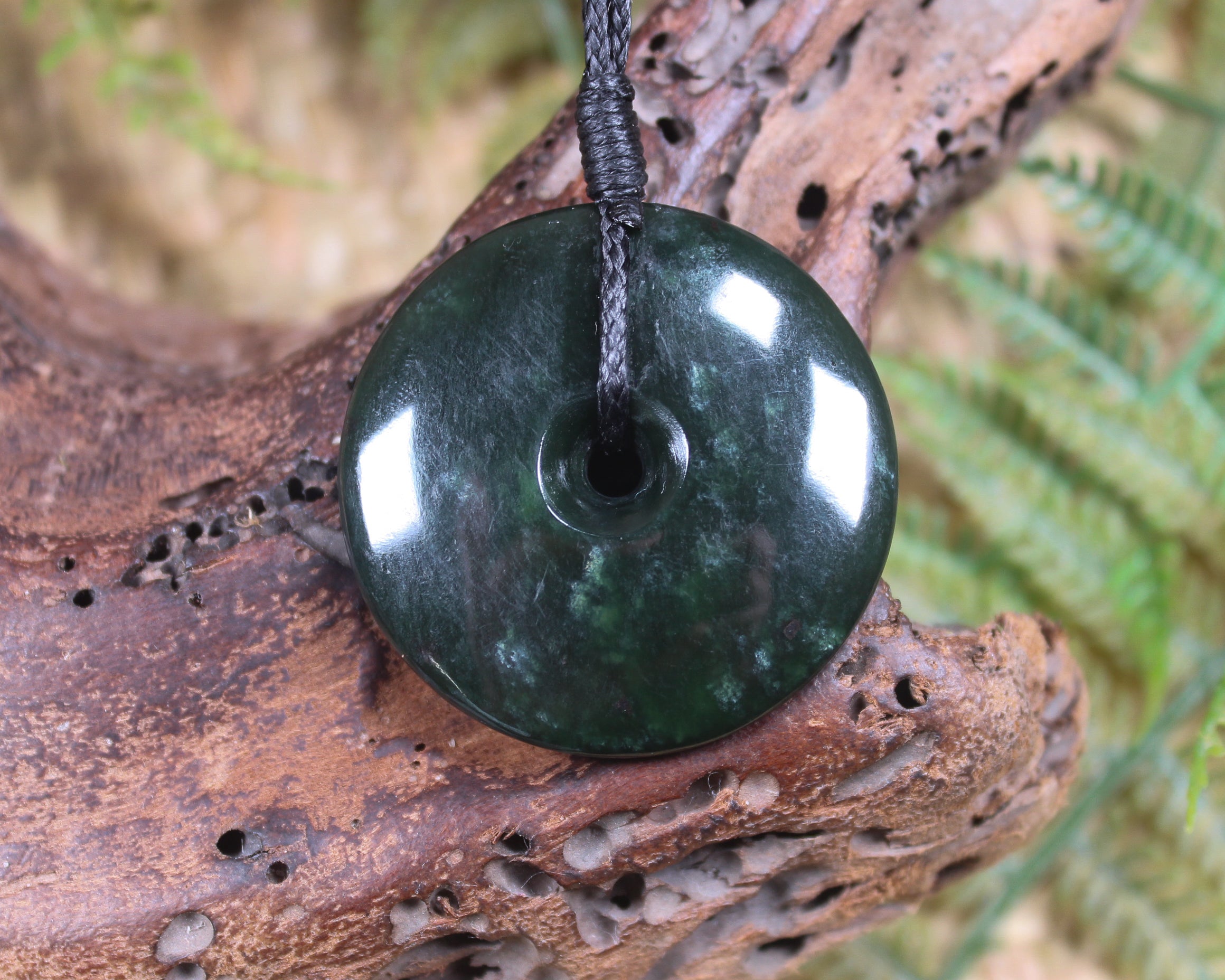 Porowhita or Pi Stone carved from Kawakawa Pounamu - NZ Greenstone