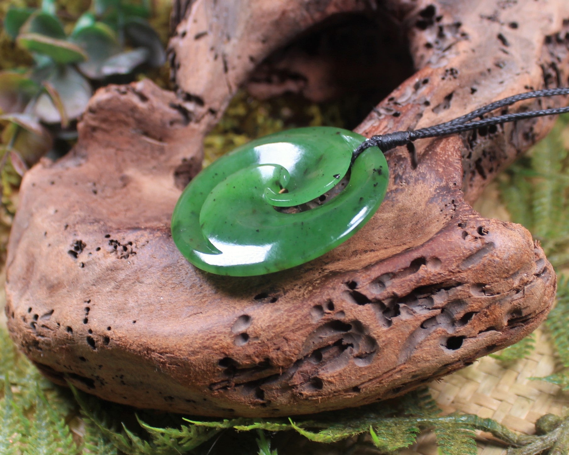 Koru carved from Hapopo Pounamu - NZ Greenstone