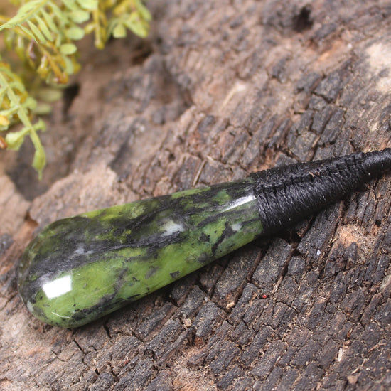 Roimata Teardrop carved from Douglas Creek Pounamu - NZ Greenstone