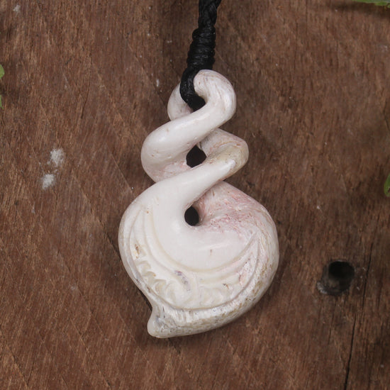 Whale bone twist pendant