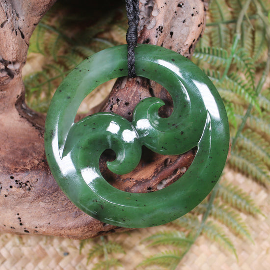 Koru carved from Hapopo Pounamu - NZ Greenstone