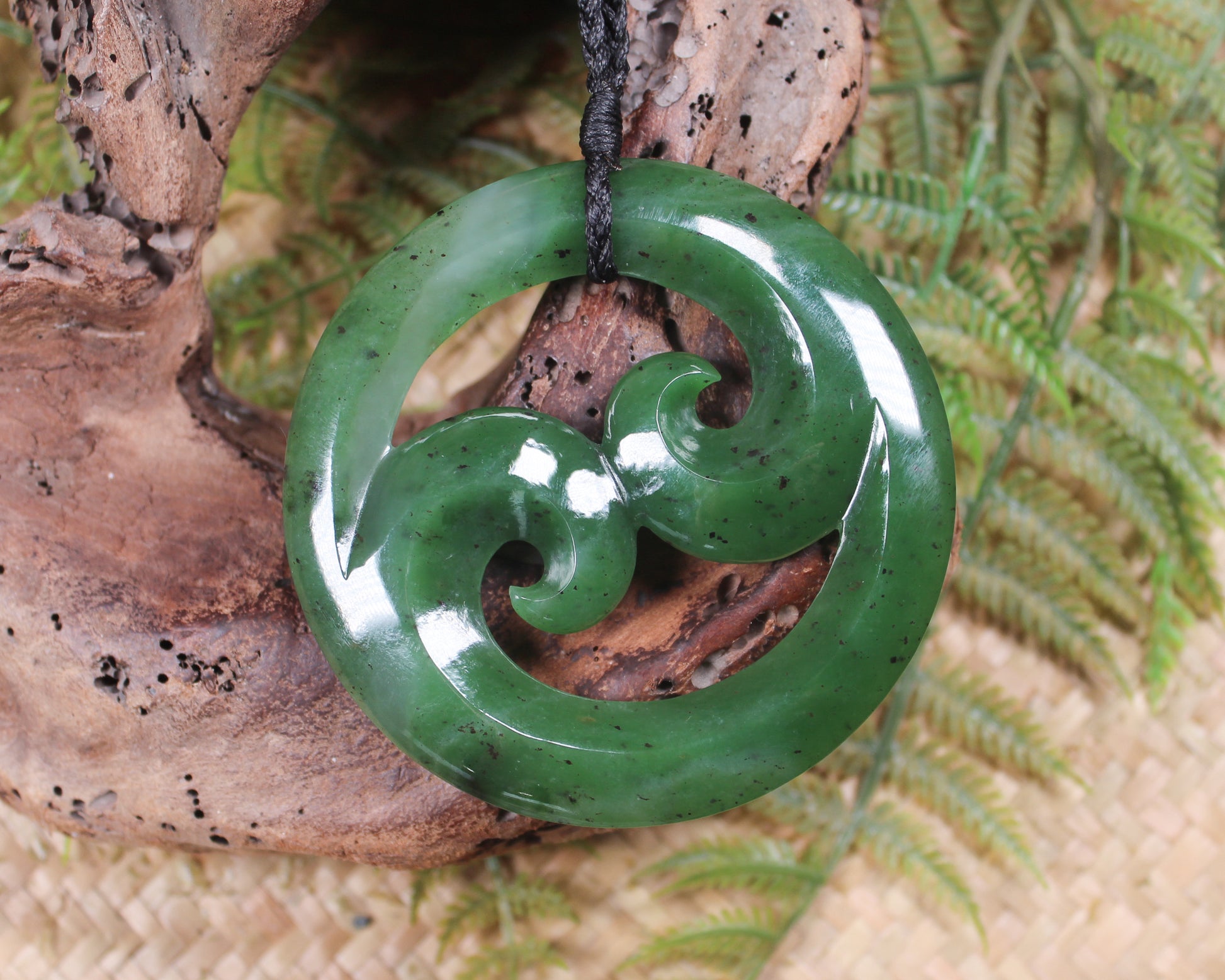 Koru carved from Hapopo Pounamu - NZ Greenstone