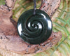 Koru pendant carved from Kawakawa Pounamu - NZ Greenstone