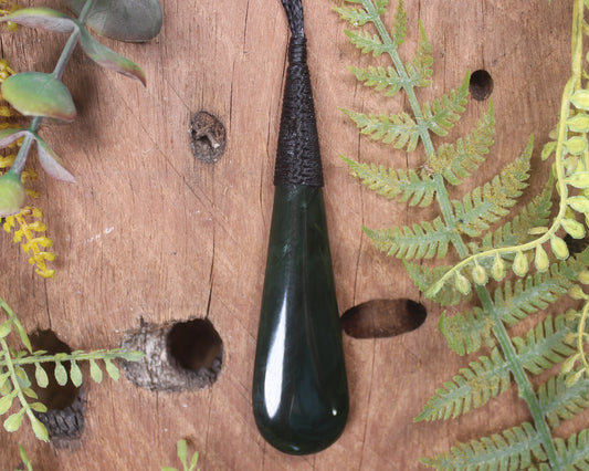 Kawakawa Pounamu Roimata Pendant - NZ Greenstone