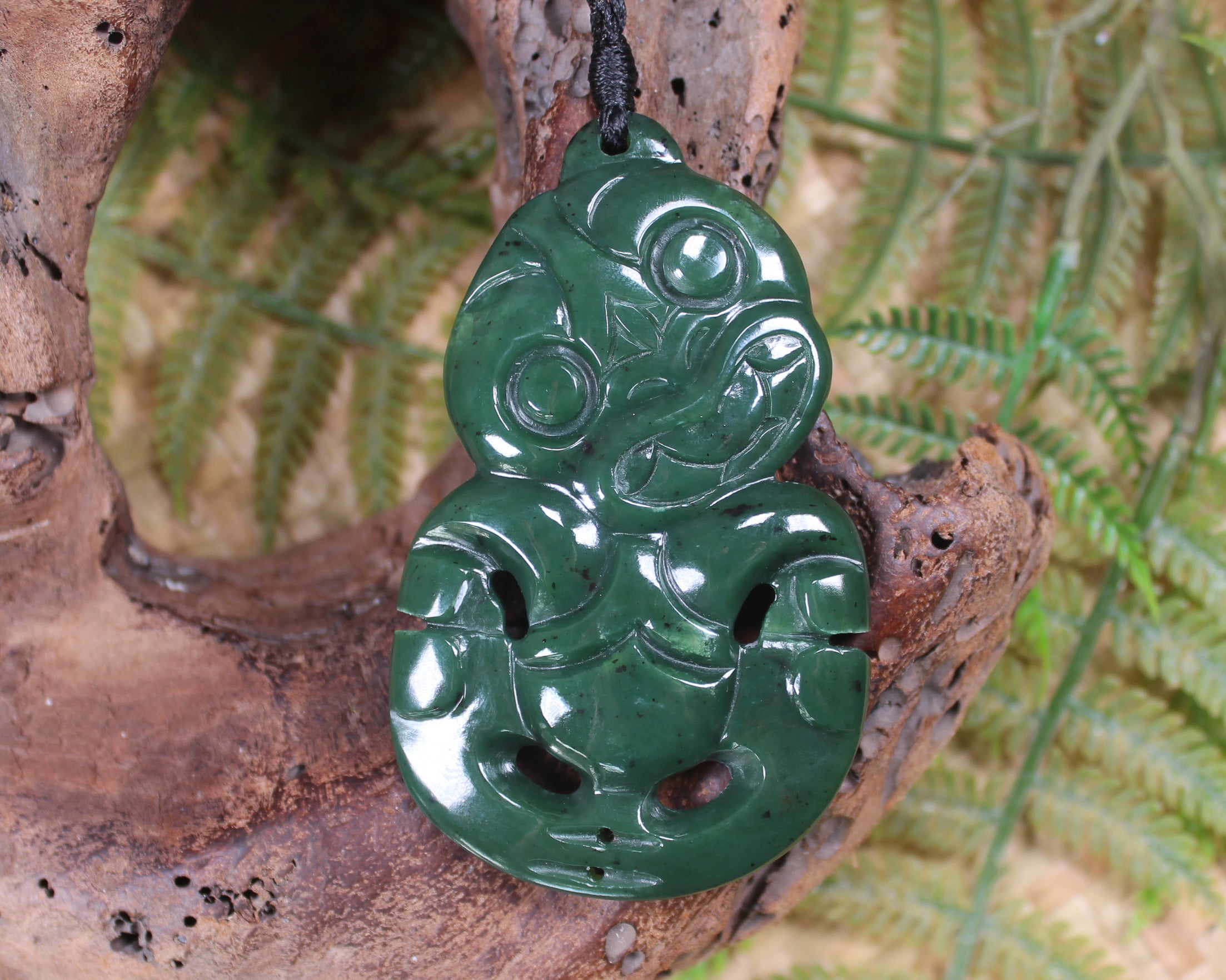 Hei Tiki carved from Kawakawa Pounamu - NZ Greenstone