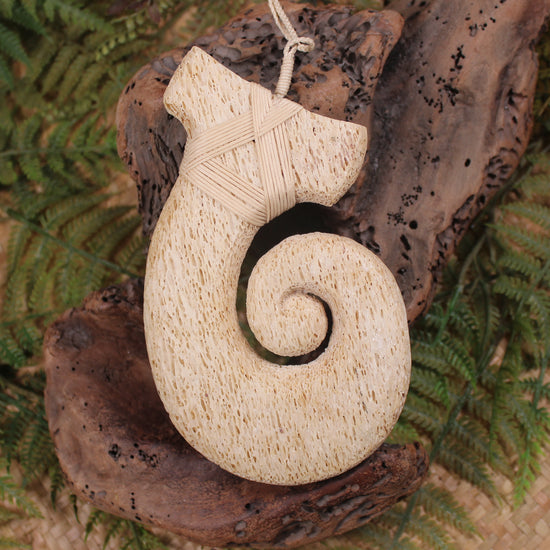 Matau sculpture carved from Whale Bone