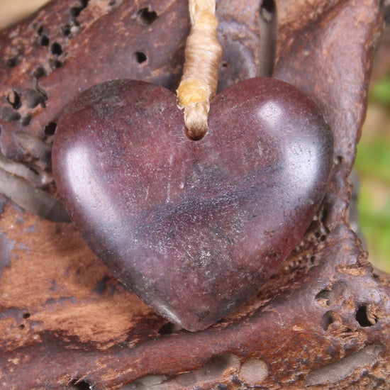 Heart carved from Rhodonite 