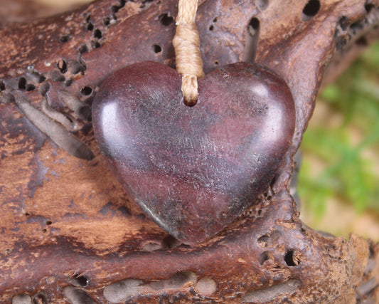 Heart carved from Rhodonite 