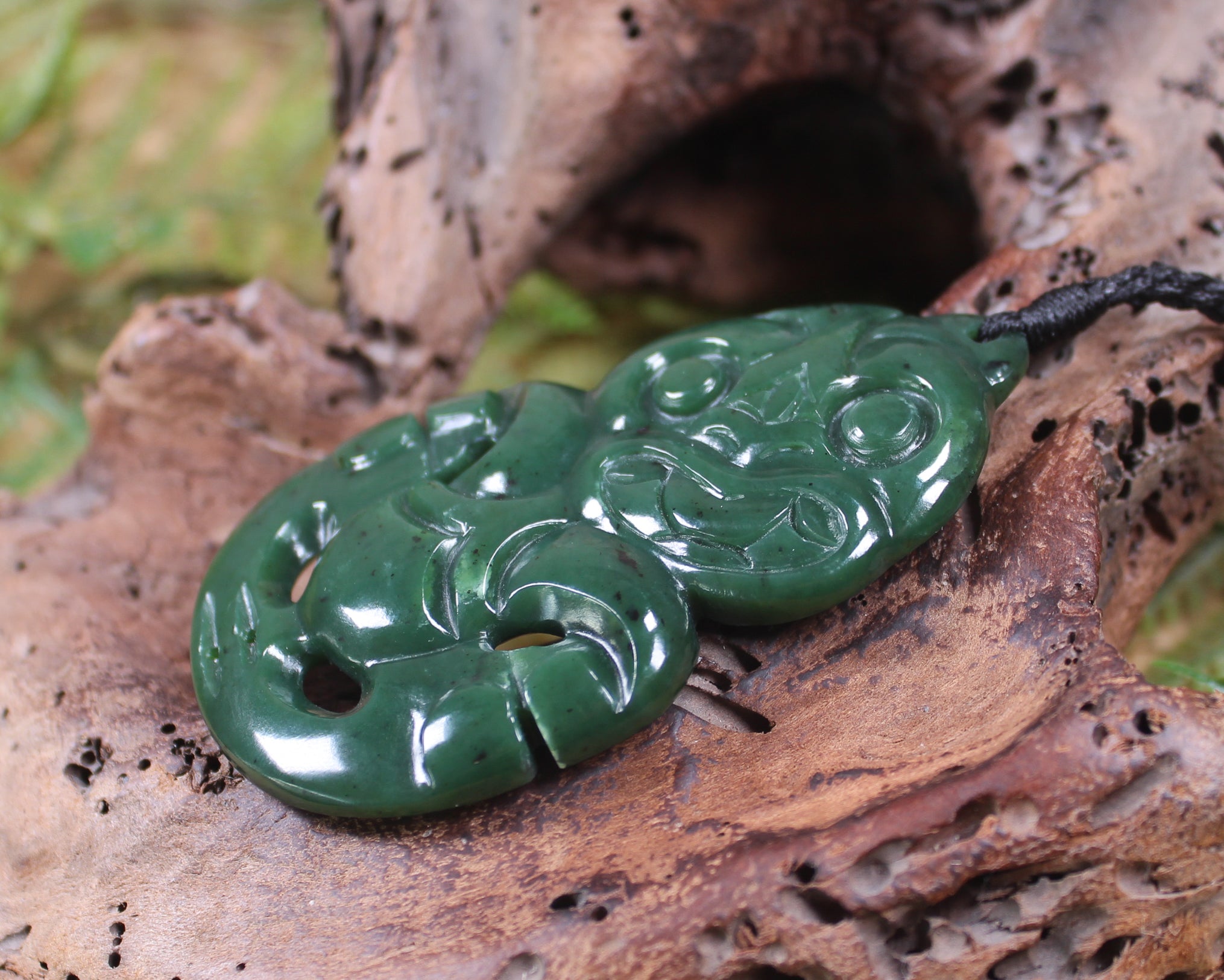 Hei Tiki carved from Kawakawa Pounamu - NZ Greenstone