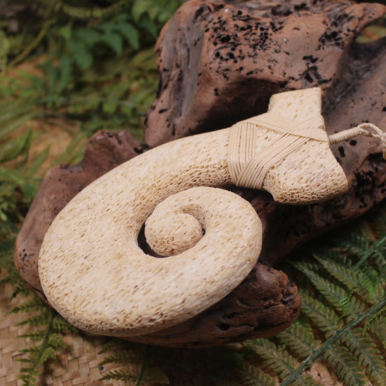 Matau sculpture carved from Whale Bone