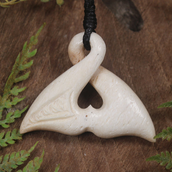 Whale bone Whale Tail Pendant