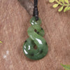 Twist or Pikorua carved from Hapopo Pounamu - NZ Greenstone
