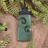 Hapopo Pounamu Toki with Koru - NZ Greenstone
