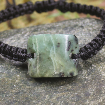 Adjustable cord bracelet with Hapopo Pounamu