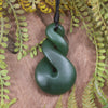Twist carved from Kawakawa Pounamu - NZ Greenstone