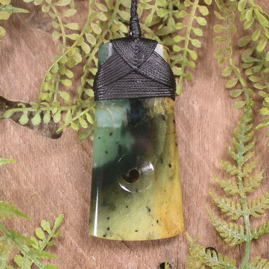 Flower Jade Pounamu Toki with Koru